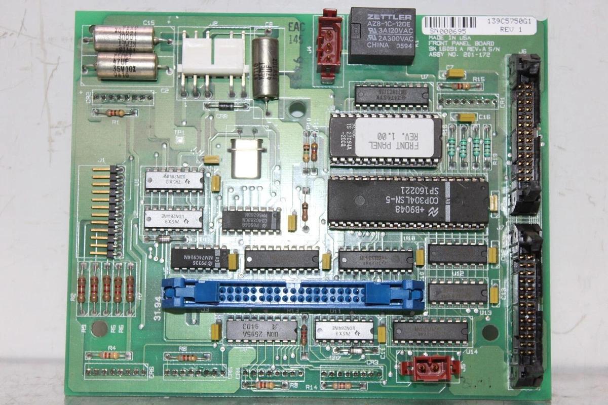 Used ENERTRON FRONT PANEL BOARD SK16091-A REV. A ASSY: 201-172 139C5750G1 REV. 1