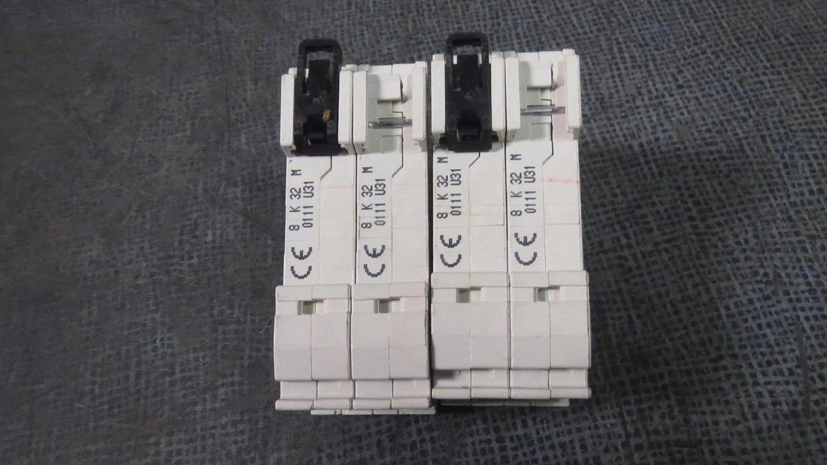 Used (SET OF 2) ABB S282 K32A CIRCUIT BREAKER 32 AMP 277/480 VAC 2 POLE # S282K32A