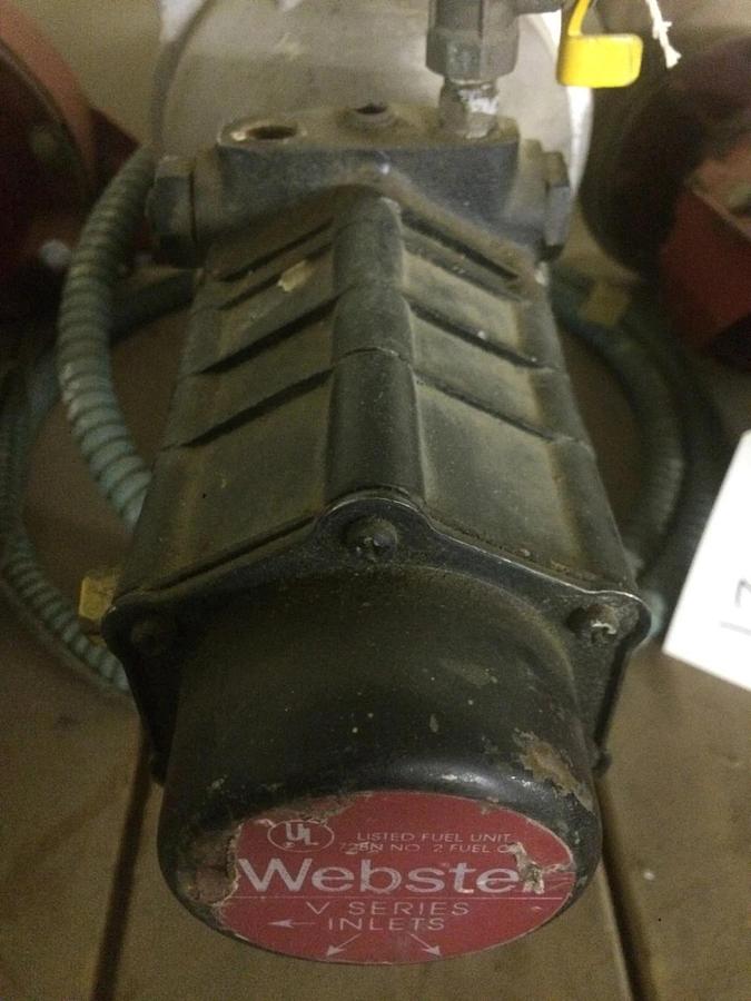 Used WEBSTER POWER FLAME V-SERIES OIL PUMP OP-CR5-GO-30 W/ BALDOR VM3116 1HP MOTOR