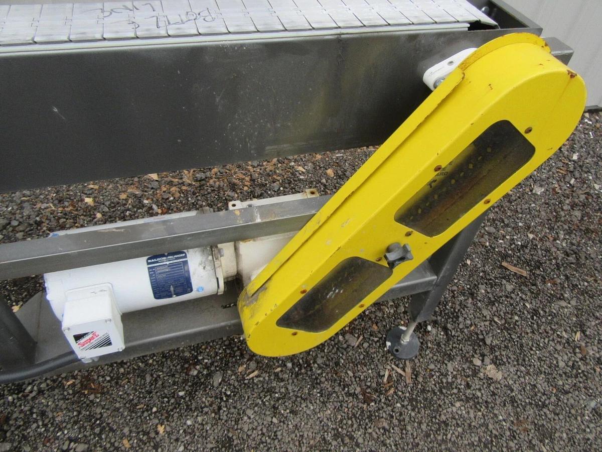 Used 4 1/2"  X 80" LONG SENTRY PLASTIC BELT BOTTLE CONVEYOR 1 HP 230/460 V 3 PH