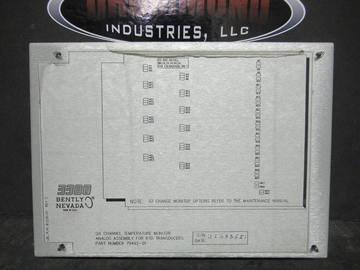Used BENTLY NEVADA 6 CHANNEL TEMP. MONITOR 81228-01 REV. C
