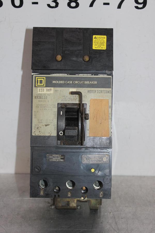 Used SQUARE D I-LINE CIRCUIT BREAKER FA36020 20 AMP 600 VAC 3-POLE