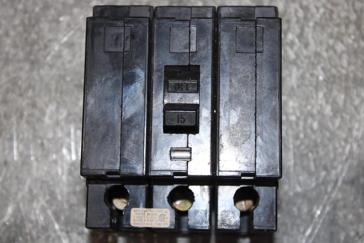 Used SQUARE D CIRCUIT BREAKER EH34020HID 20 AMP 480 VAC 3-POLE