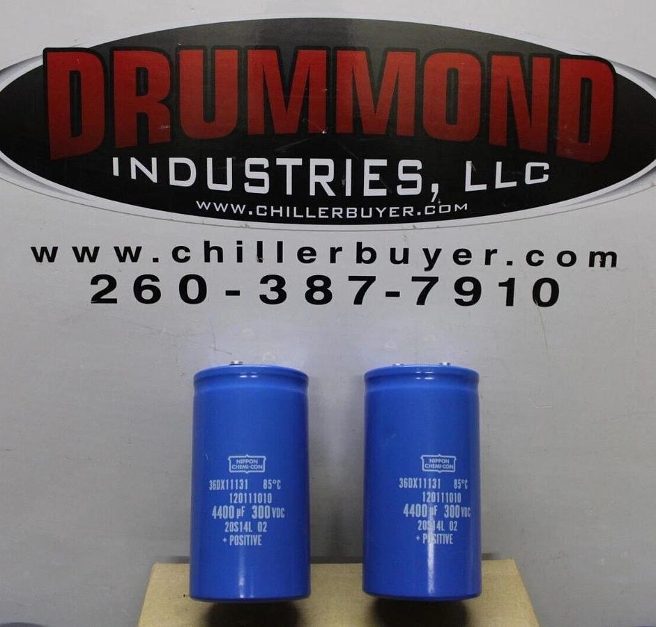 Used LOT OF 2 NIPPON CHEMI-CON 36DX11131 120111010 4400 uF 300 VDC **WARRANTY**