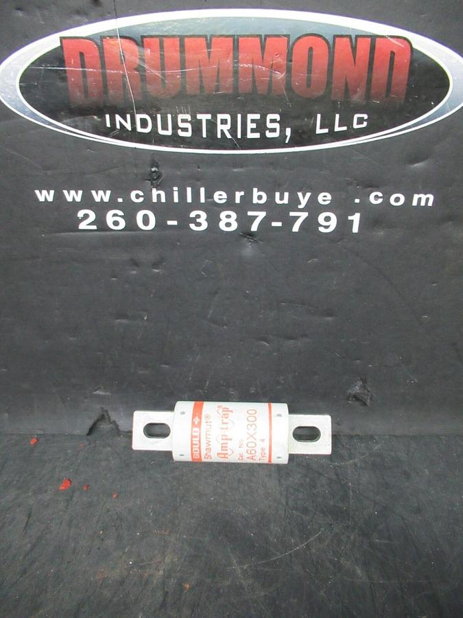 Used GOULD SHAWMUT AMPTRAP FUSE A60X300 TYPE 4 600 VAC 300 AMP FORM 101