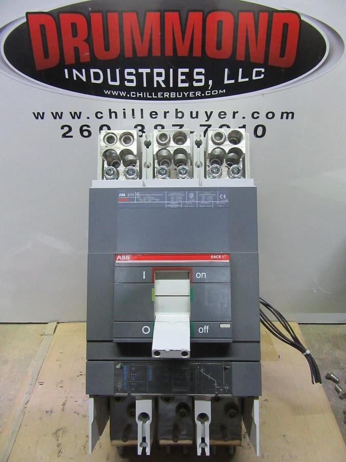 Used ABB CIRCUIT BREAKER SACE S7 S7H 1000 AMP 600 VAC W/ AUXILIARY SWITCH & SHUNT
