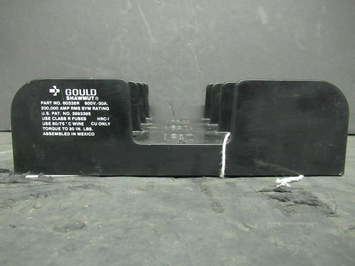 Used GOULD SHAWMUT FUSE HOLDER 60328R FOR 30 AMP 600 V CLASS R FUSES **WARRANTY**