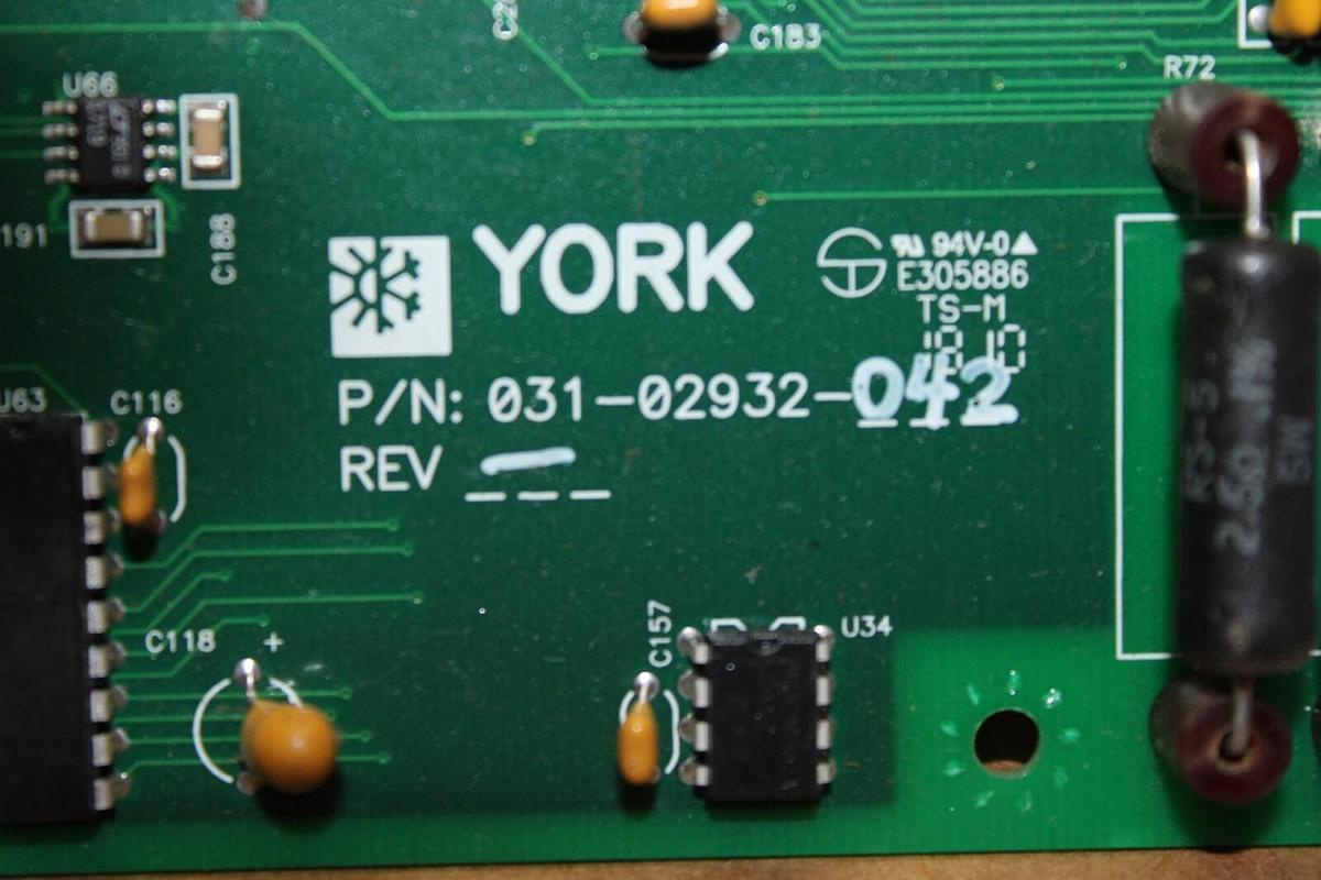 Used YORK CHILLER CONTROL CIRCUIT BOARD 031-02932-042 *WARRANTY*