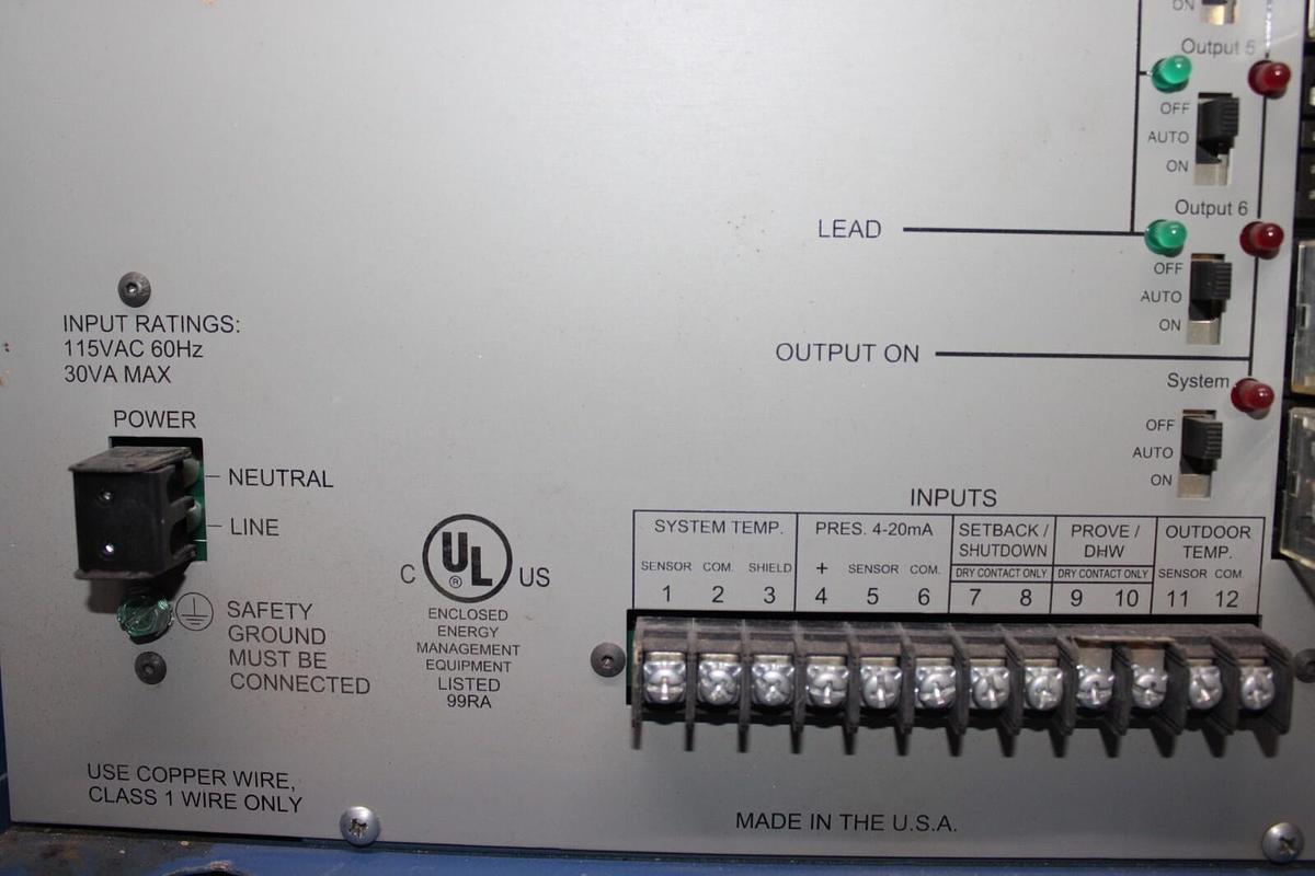 Used HEAT-TIMER SEQ-6 AUTOMATIC HEATING CONTROL STEAM CYCLE SEQUENCING PANEL
