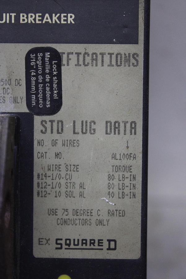 Used SQUARE D I-LINE CIRCUIT BREAKER FC34060 60 AMP 480 VAC 3-POLE