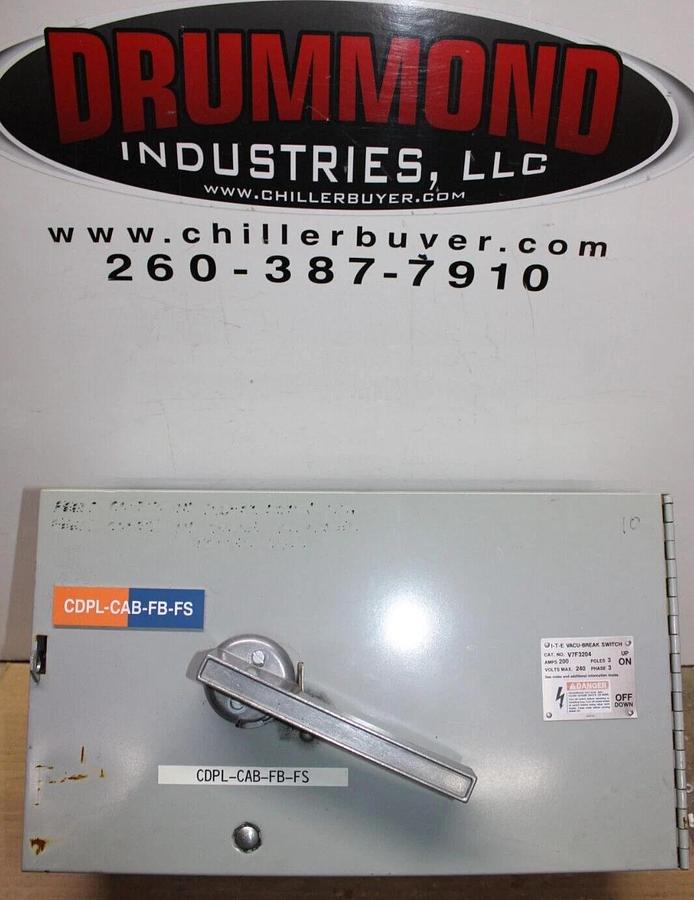 Used ITE FUSIBLE PANELBOARD DISCONNECT V7F3204 200 AMP 240 VOLT 3-PHASE 3-POLE