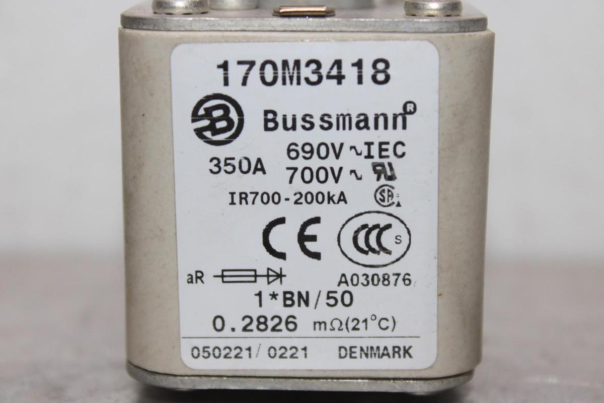 Used BUSSMANN SQUARE BODY FUSE 170M3418 690/700 VAC 350 AMP **WARRANTY**