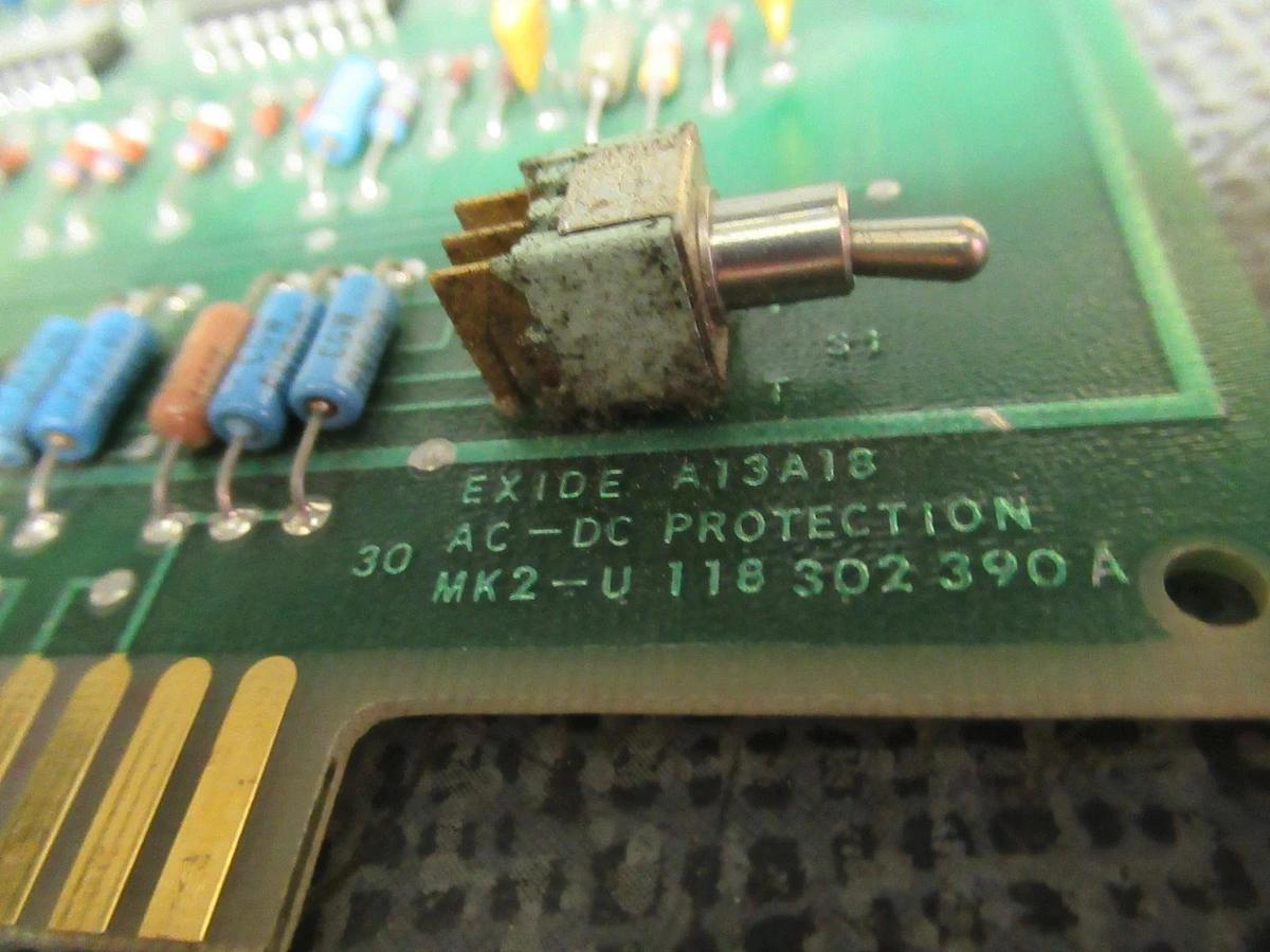 Used EXIDE PC BOARD AC - DC PROTECTION 101072378-A 118 302 390 A A13A18 MK2-U PCD2VO