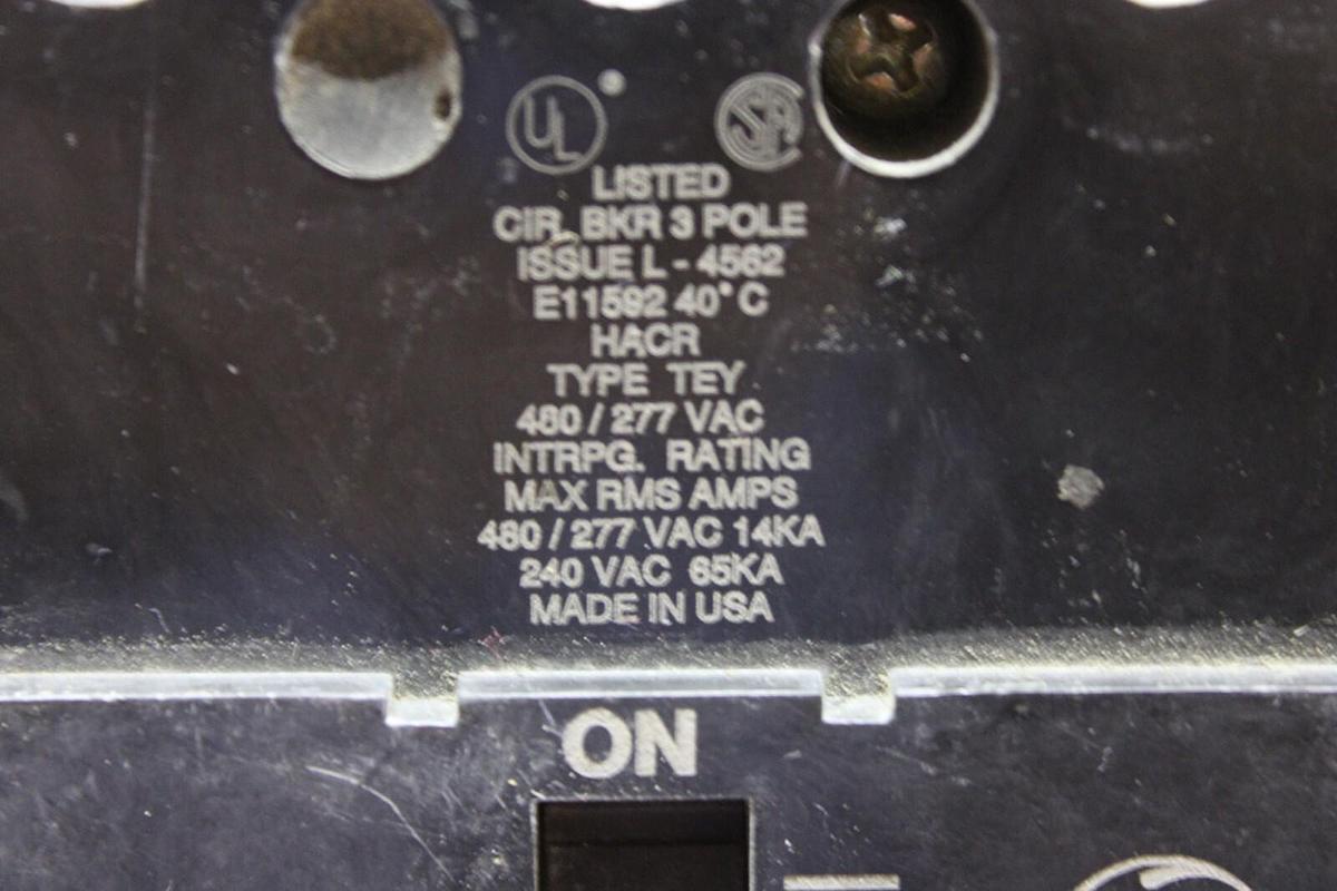 Used GE HACR TEY CIRCUIT BREAKER E11592 70 AMP 3-POLE 480/277 VAC **WARRANTY**
