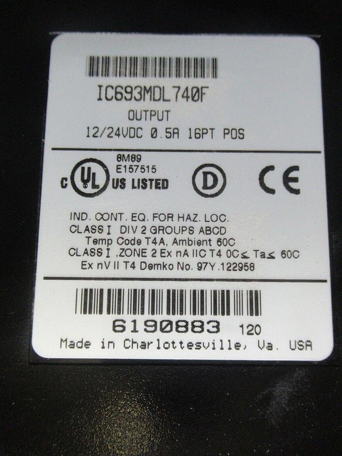 Used GE FANUC OUTPUT RELAY 24 VDC 0.5 AMP 16PT MODULE IC693MDL740F **WARRANTY**