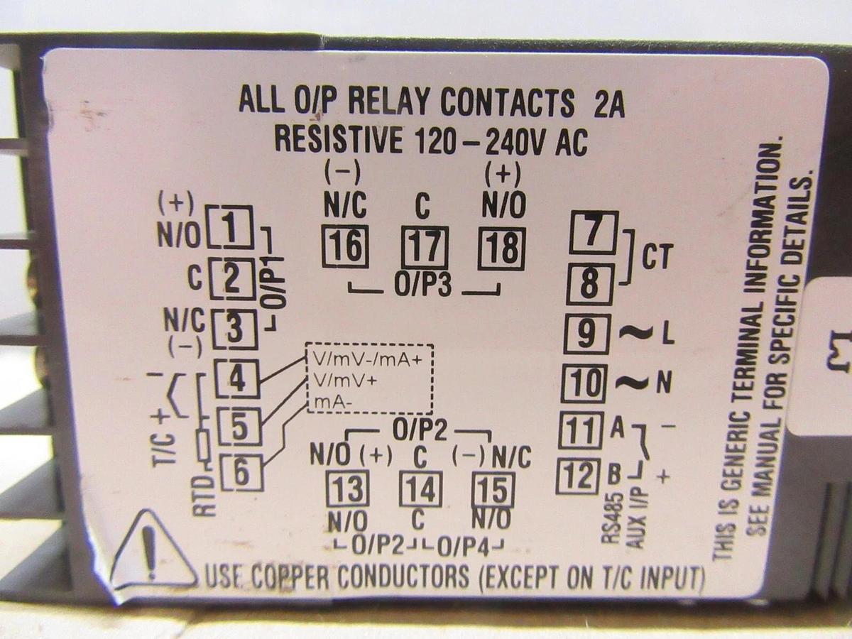 Used HONEYWELL UDC1000 MICRO-PRO TEMPERATURE CONTROLLER DC100L-1000100N 240 VAC