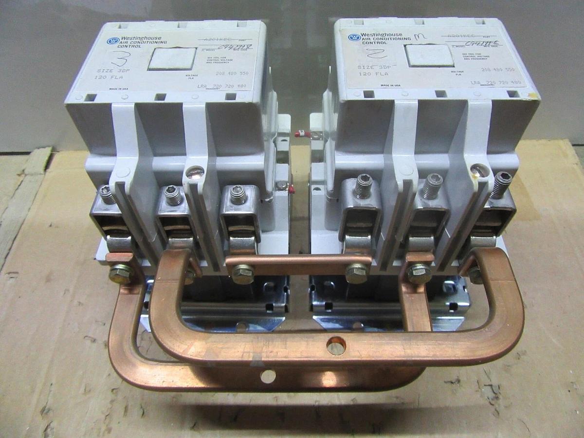 Used WESTINGHOUSE REVERSING CONTACTOR A201KEC 120 AMP 600 VOLT COIL: 110/120 VOLT