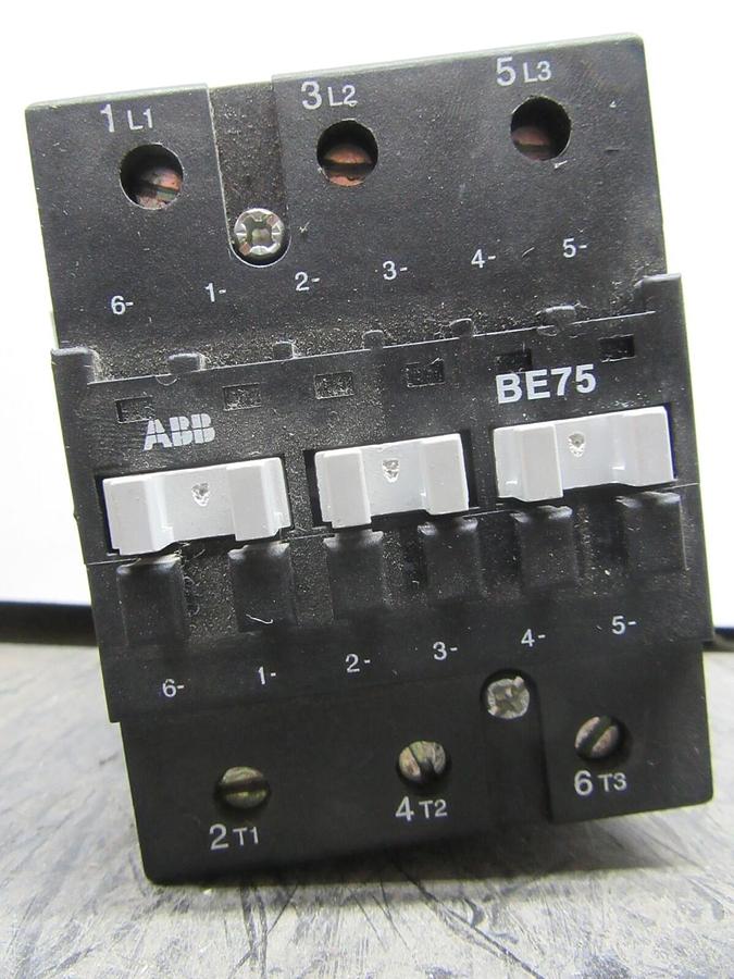 Used ABB CONTACTOR BE75 600 VAC 105 AMP 50 HP 3-PHASE COIL: 24 VDC **WARRANTY**