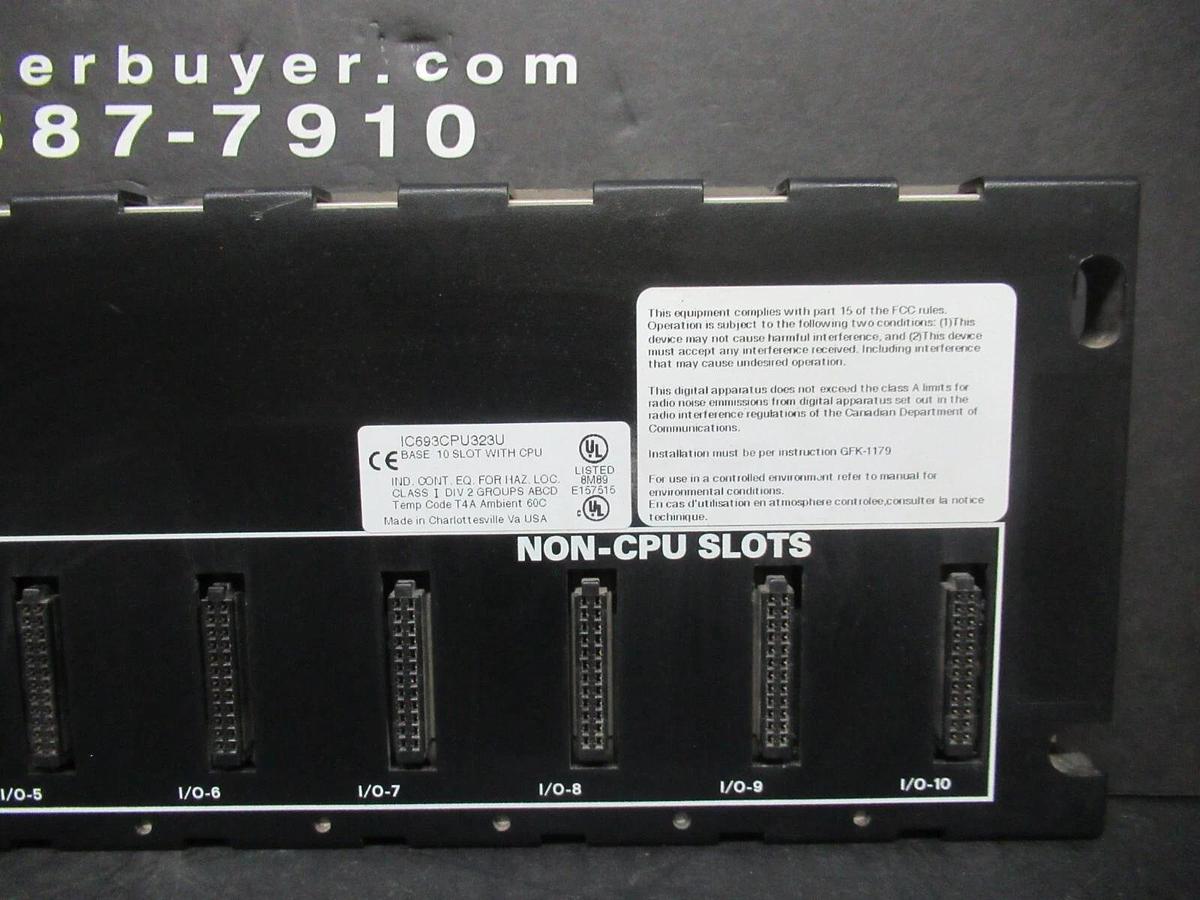 Used GE FANUC BASE SLOT WITH CPU IC693CPU323U WITH 10 SLOTS **WARRANTY**