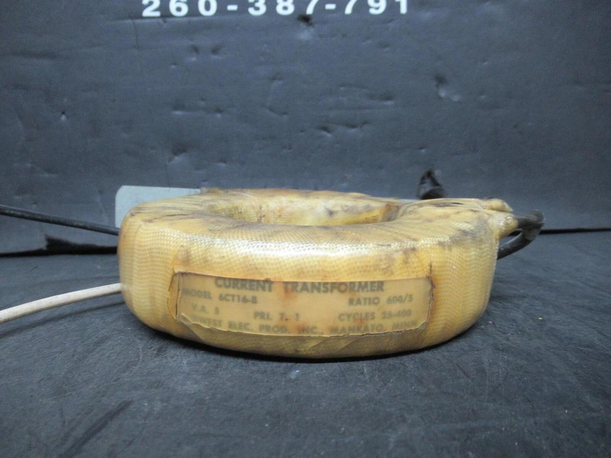 Used MIDWEST CURRENT TRANSFORMER 6CT16-B RATIO: 600:5 CYCLES: 25-400 5 VA *WARRANTY*