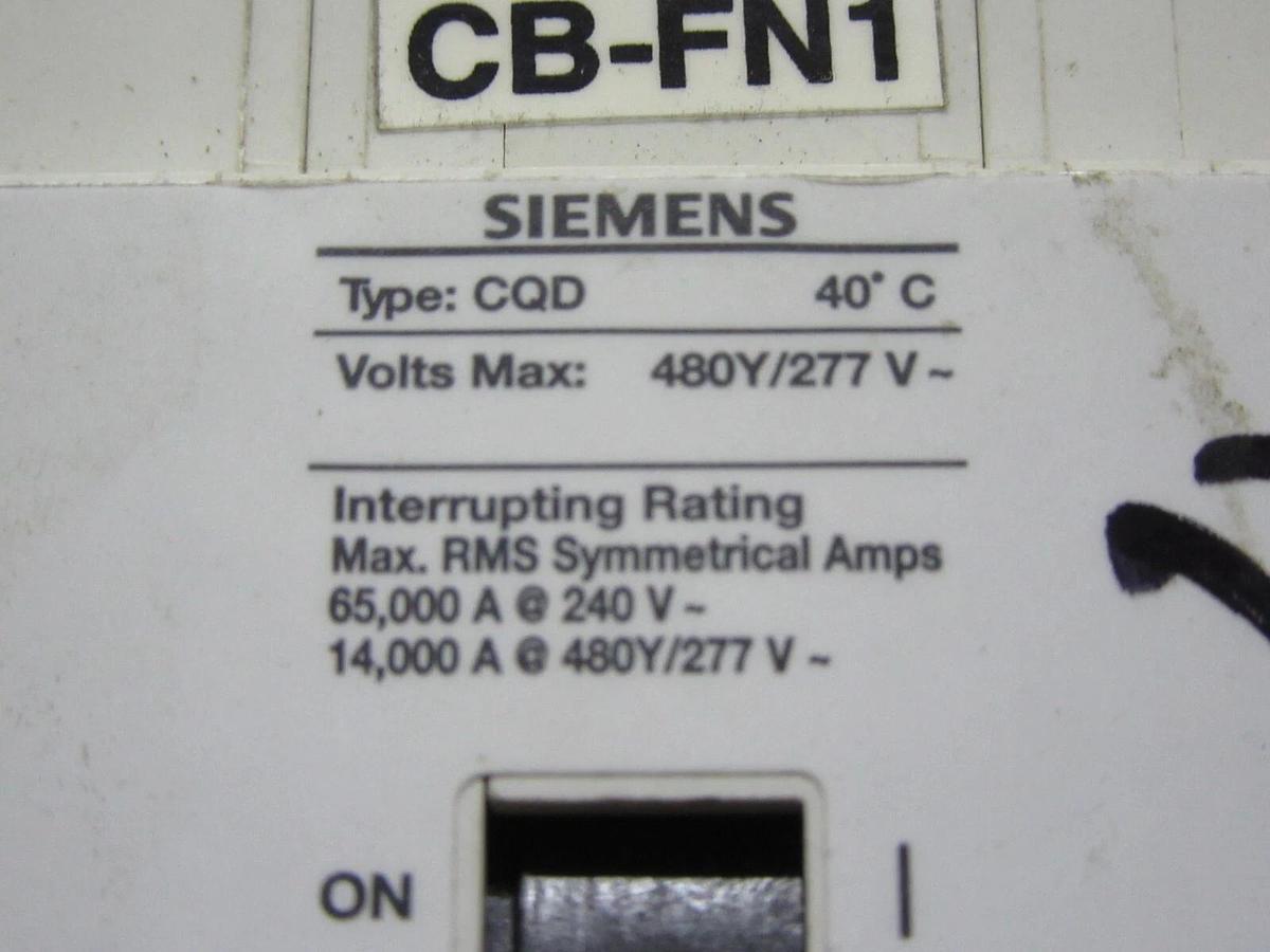 Used SIEMENS CIRCUIT BREAKER CQD350 480/277 VAC 50 AMP 3-POLE **WARRANTY**