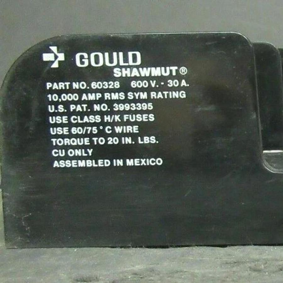 Used GOULD SHAWMUT FUSE HOLDER 60328 FOR 30 AMP 600 V FUSES **WARRANTY**