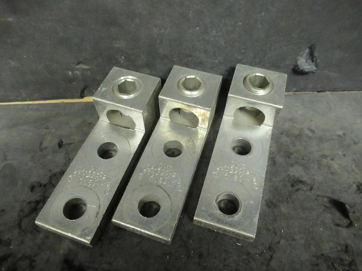 Used 3 QTY CMC LA-600-2N 1 SINGLE BARREL MECHANICAL CONNECTOR LUGS TAP 600 KCMIL - 2