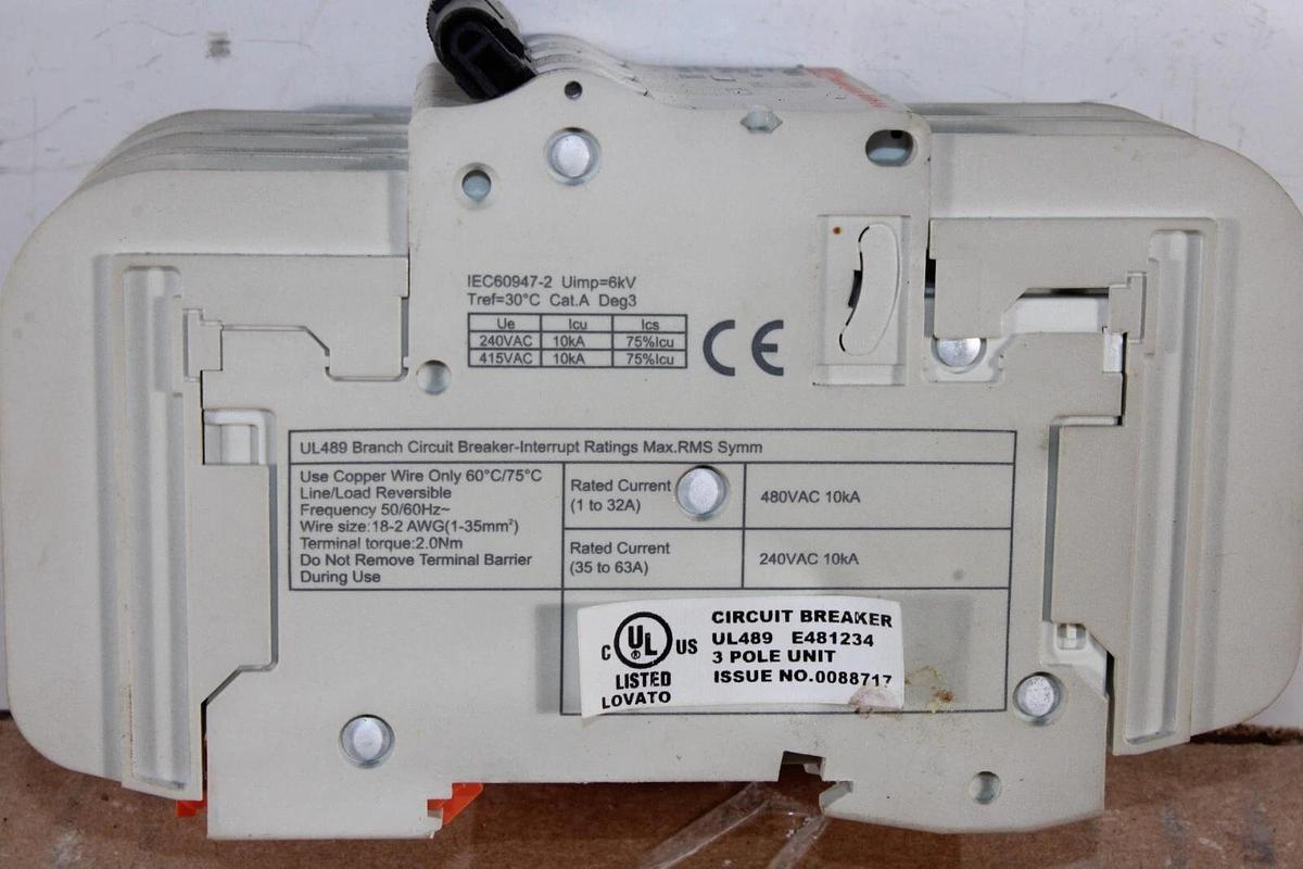 Used LOVATO CIRCUIT BREAKER P1-MB-UH-C32 63 AMP 480 VAC 3-POLE **WARRANTY INCLUDED**