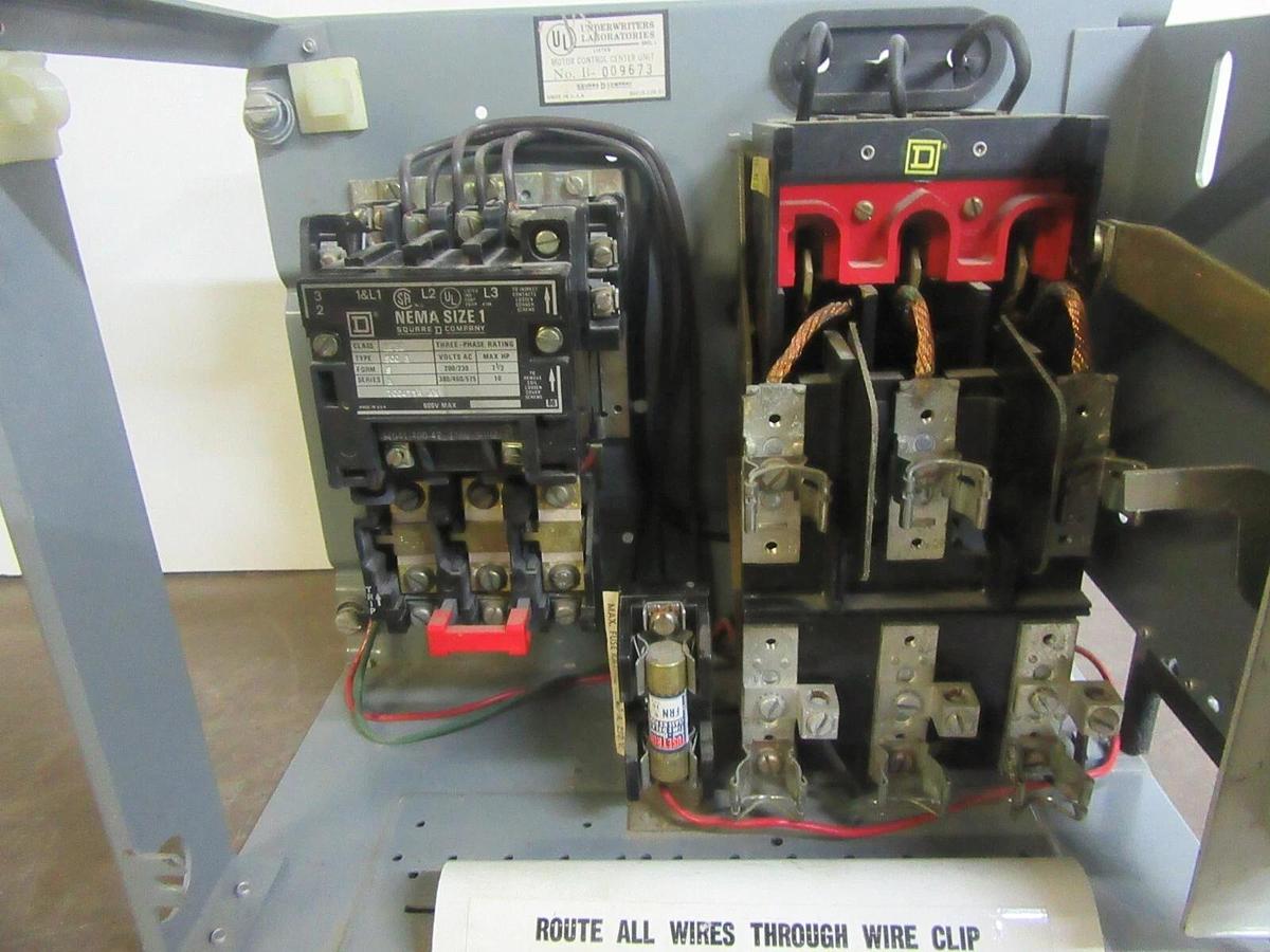 Used SQUARE D MCC FUSIBLE STARTER BUCKET 12" MODEL: 4 NEMA 1 W/8536-SCO3 *NO DOOR*