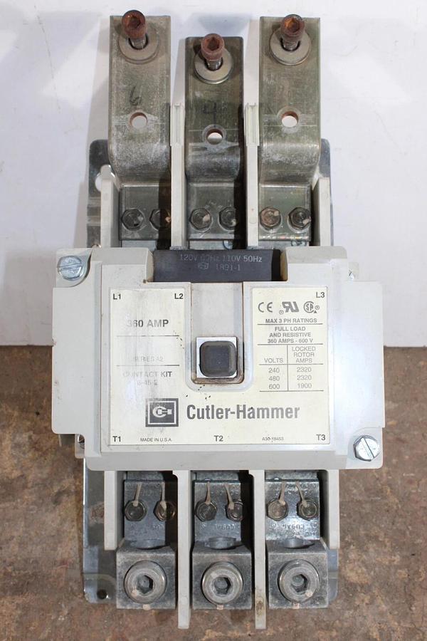 Used EATON CONTACTOR C825LN6 360 AMP 600 VAC 3-POLE 3-PHASE **WARRANTY**