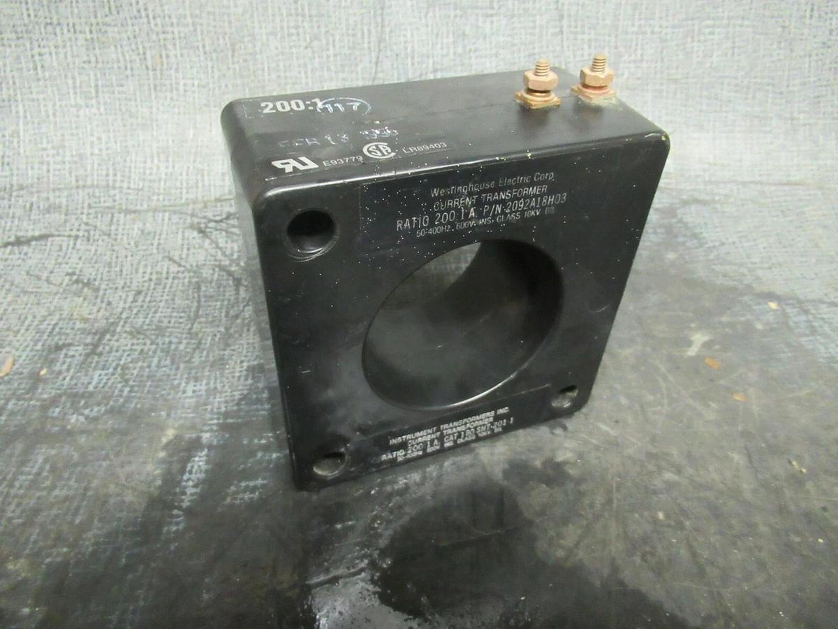 Used WESTINGHOUSE CT CAT: 2092A18H03 200:1 A 50-400 HZ 600 VOLTS **WARRANTY**