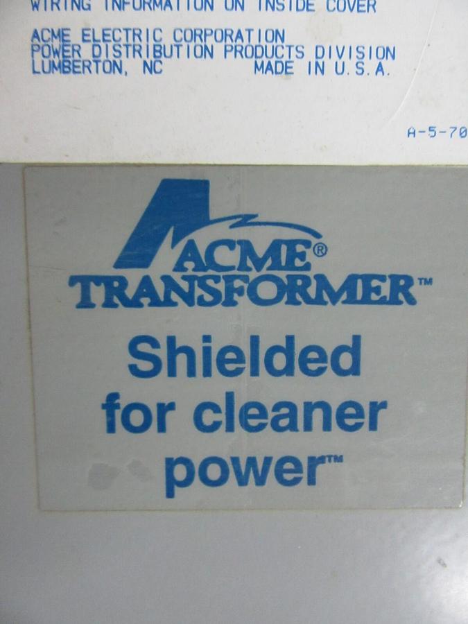 Used ACME 3R TRANSFORMER DTGA-020-2S 20 KVA PRI: 460 VOLT SEC: 230 VOLT 3-PHASE