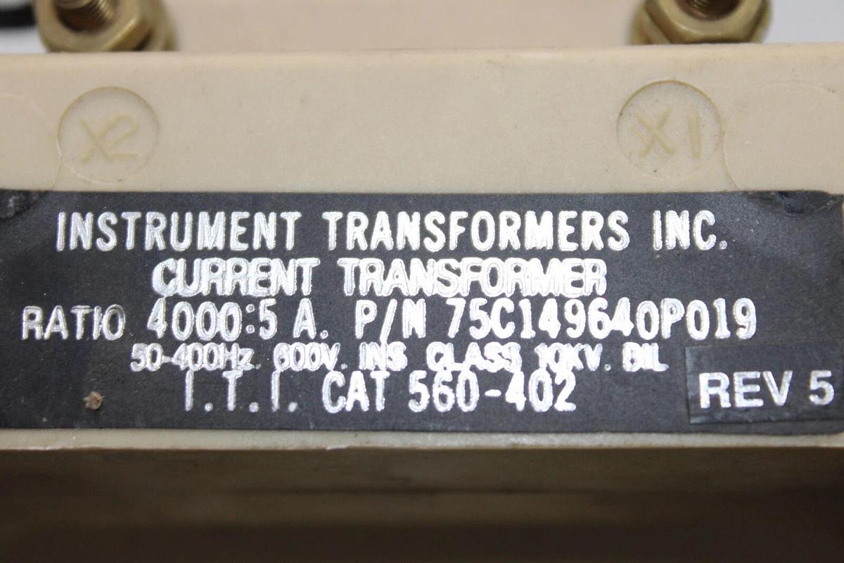Used INSTRUMENT TRANSFORMER CURRENT TRANSFORMER 75C149640P019 560-402 4000:5 50-400HZ