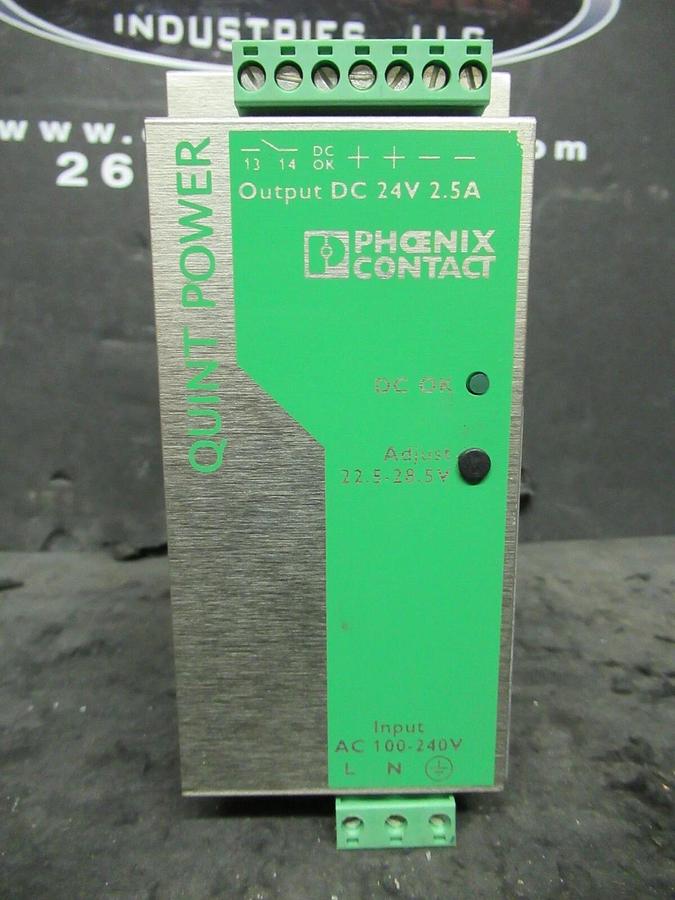 Used PHOENIX CONTACT QUINT-PS-100-240AC QUINT POWER POWER SUPPLY 24 VDC 100-240 VAC