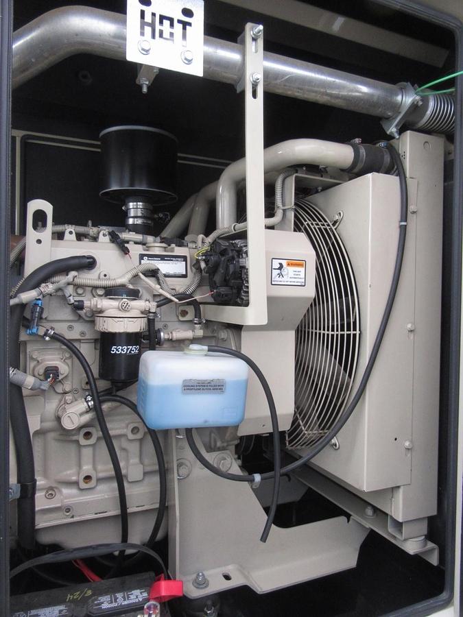 Used 50 KW DIESEL GENERATOR MTU 120/240 V  JOHN DEERE SOUND ENCLOSED 355 HRS  VIDEO