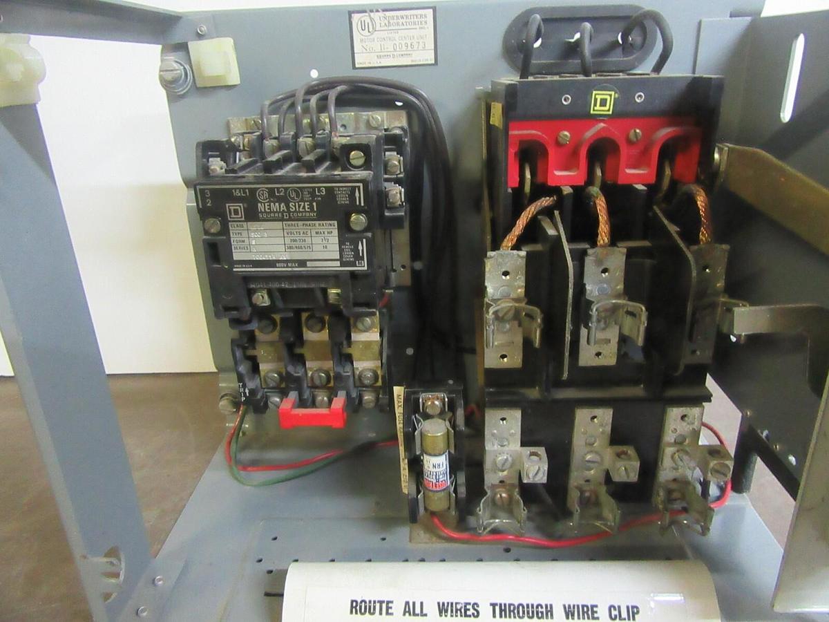 Used SQUARE D MCC FUSIBLE STARTER BUCKET 12" MODEL: 4 NEMA 1 W/8536-SCO3 *NO DOOR*