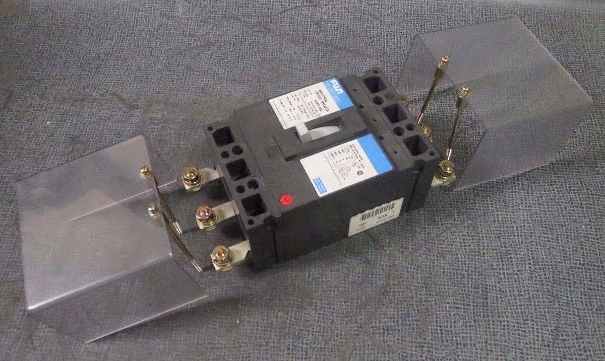 Used FUJI ELECTRIC CIRCUIT BREAKER BU3EHV-040L 40 AMP 600 V 3 POLE W/ GUARDS