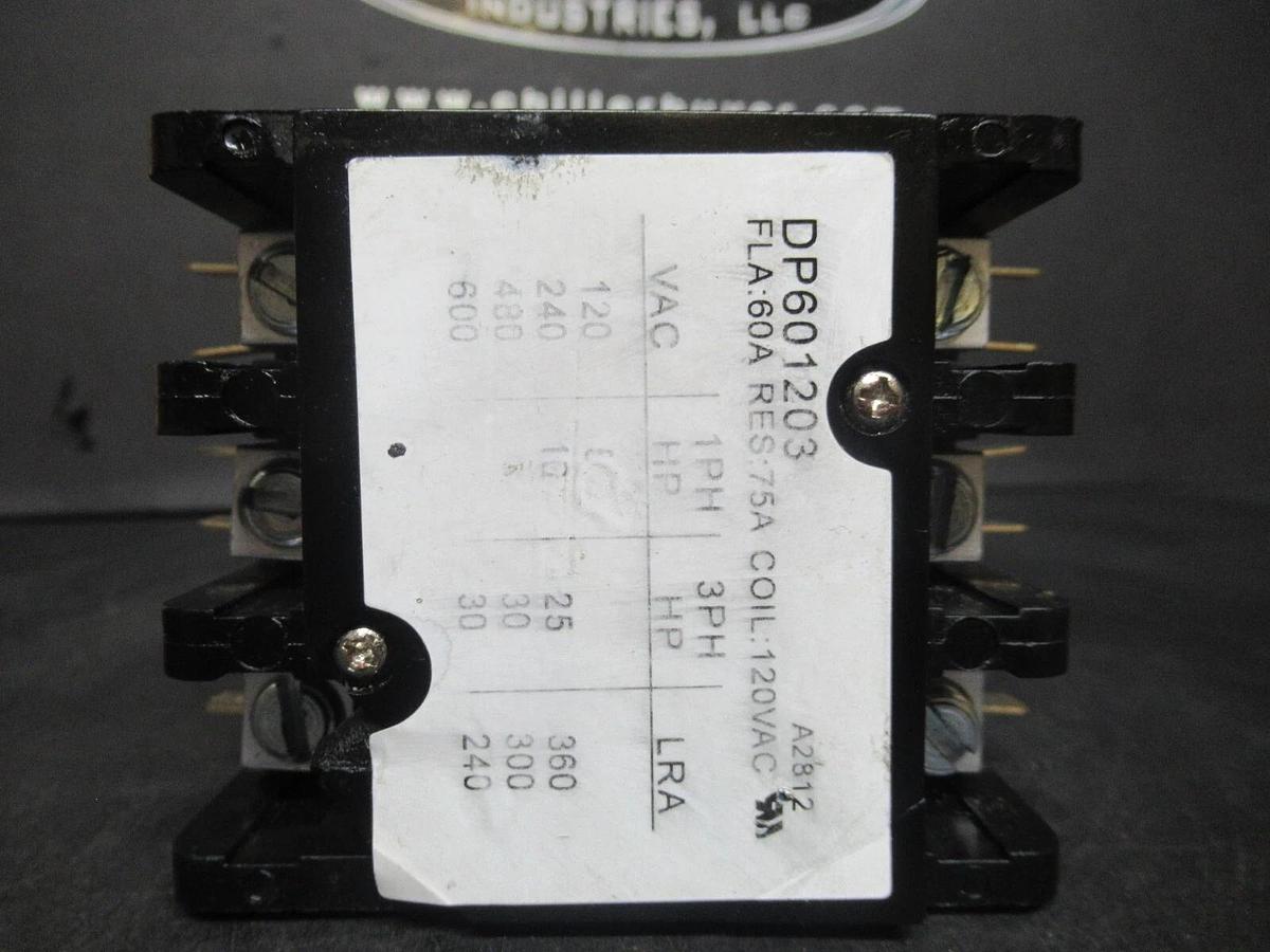 Used SUPCO CONTACTOR DP601203 600 VAC 30 HP 60 AMP COIL: 120 VAC