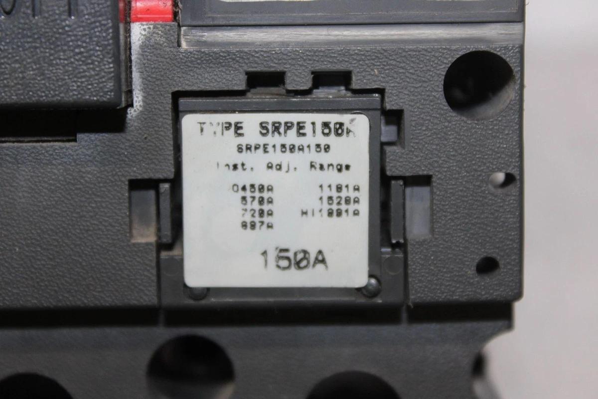 Used GE SPECTRA CIRCUIT BREAKER SEHA36AT0150 150 AMP 600 VAC 3-POLE W/ AUX. SWITCH