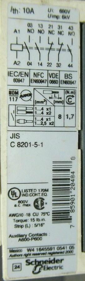 Used TELEMECANIQUE CONTROL RELAY CAD32  10 AMP 600 VAC **WARRANTY INCLUDED!**