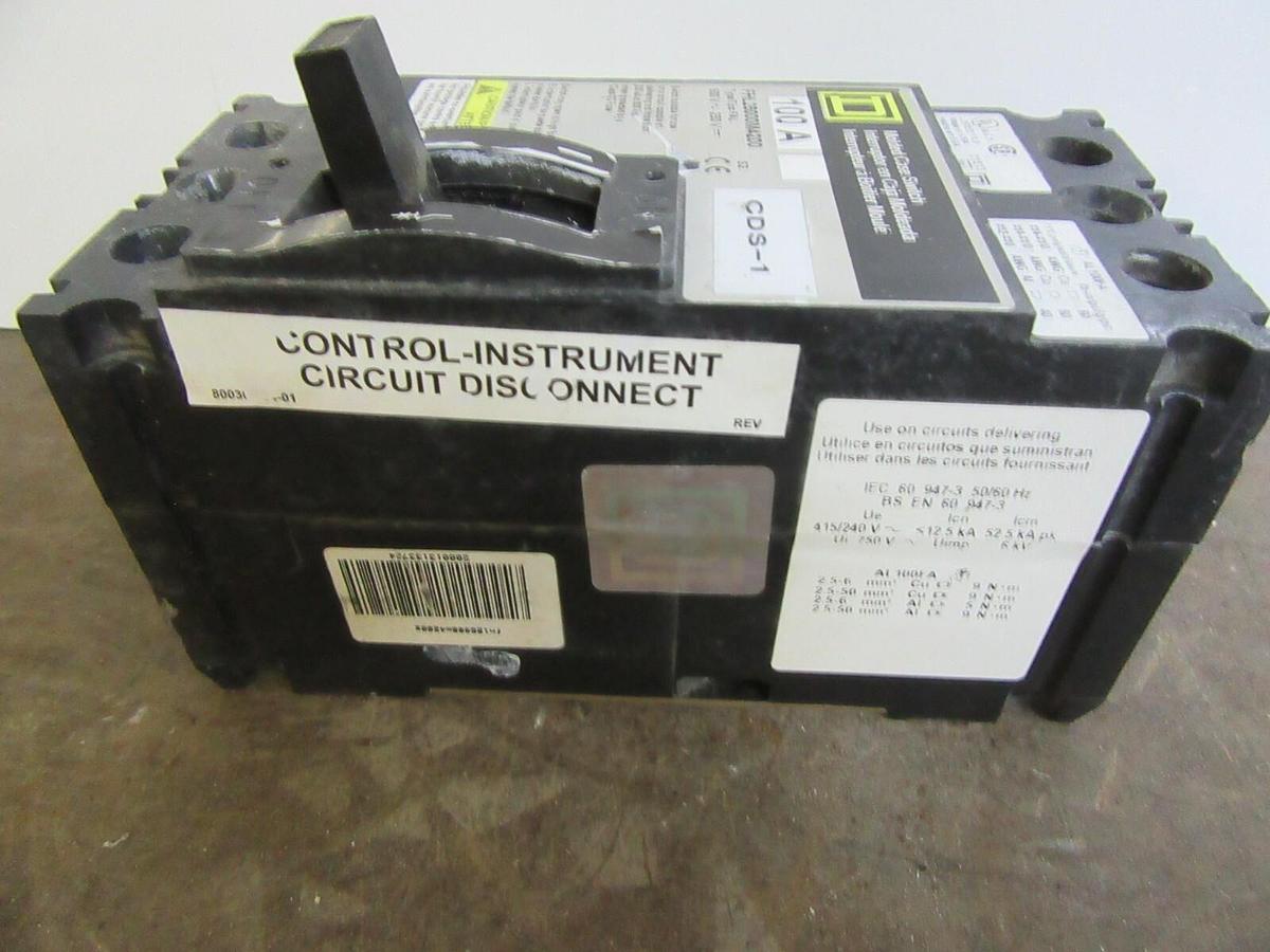 Used SQUARE D CIRCUIT BREAKER FHL26000M4200 100 AMP 600 VAC 2-POLE **WARRANTY**