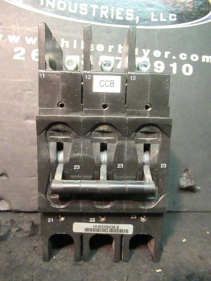 Used AIRPAX 3 POLE 23 AMP BREAKER 600 VAC 219-3-2600-438 TRIP 27 AMPS HH83XB438-B