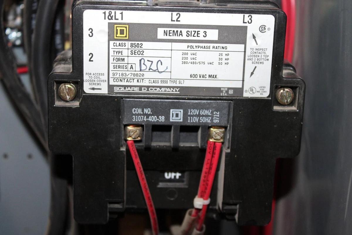 Used SQUARE D MCC STARTER BUCKET MODEL 5 45" SIZE 3 10301735-005.001 *NO DOOR*