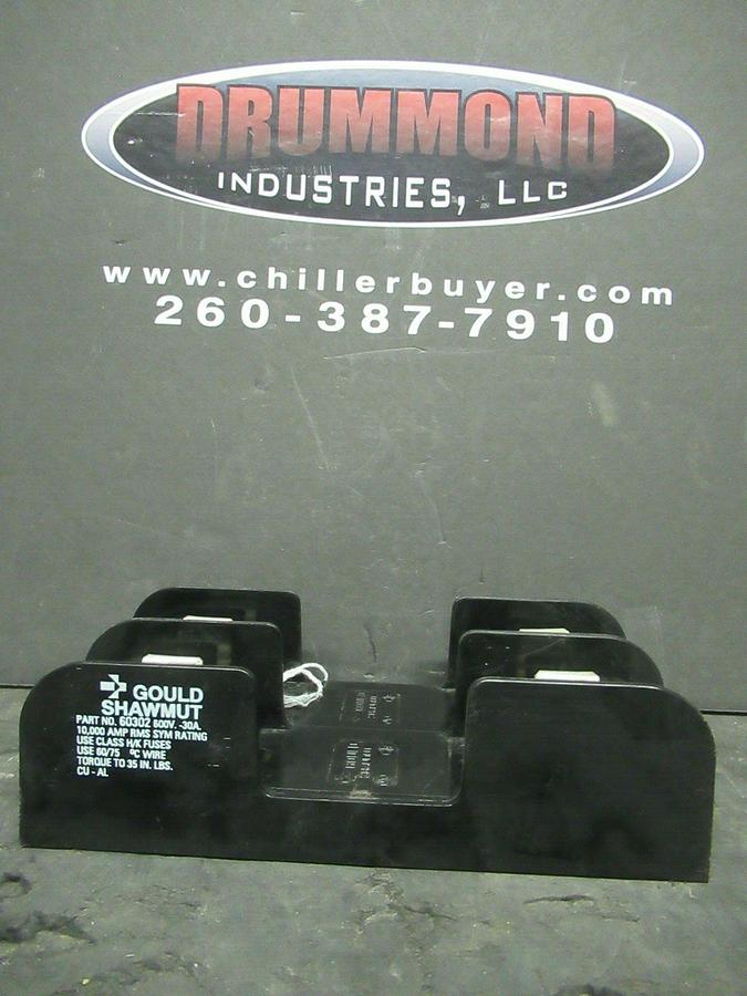 Used GOULD SHAWMUT FUSE HOLDER 60302 FOR 30 AMP 600 V CLASS H/K FUSES **WARRANTY**