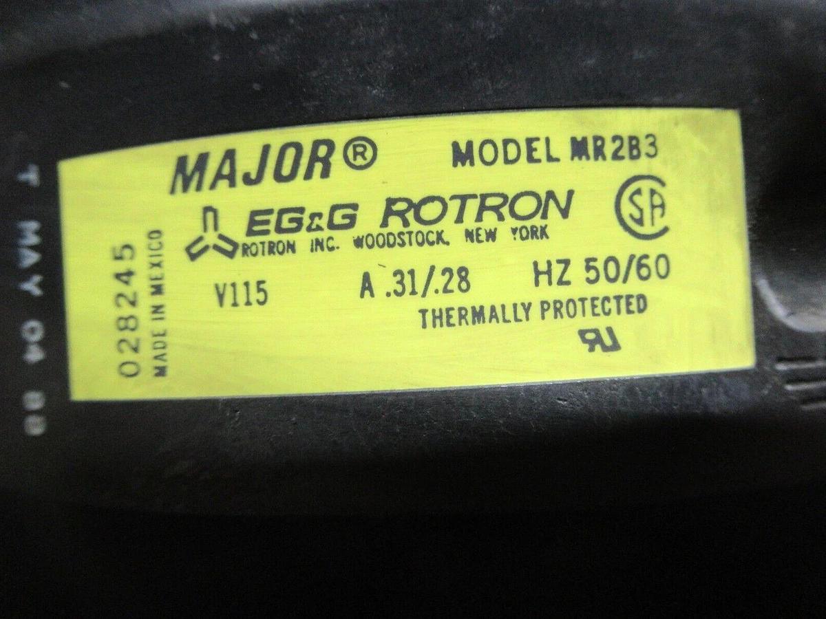 Used MAJOR EG&G ROTRON MR2B3 115 VOLT 0.31 AMP 50/60 HZ **WARRANTY INCLUDED**