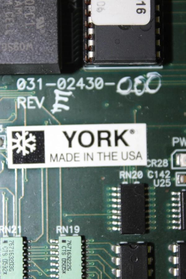 Used YORK CENTRIFUGE CHILLER CONTROL BOARD 031-02430-000 REV. E *WARRANTY*