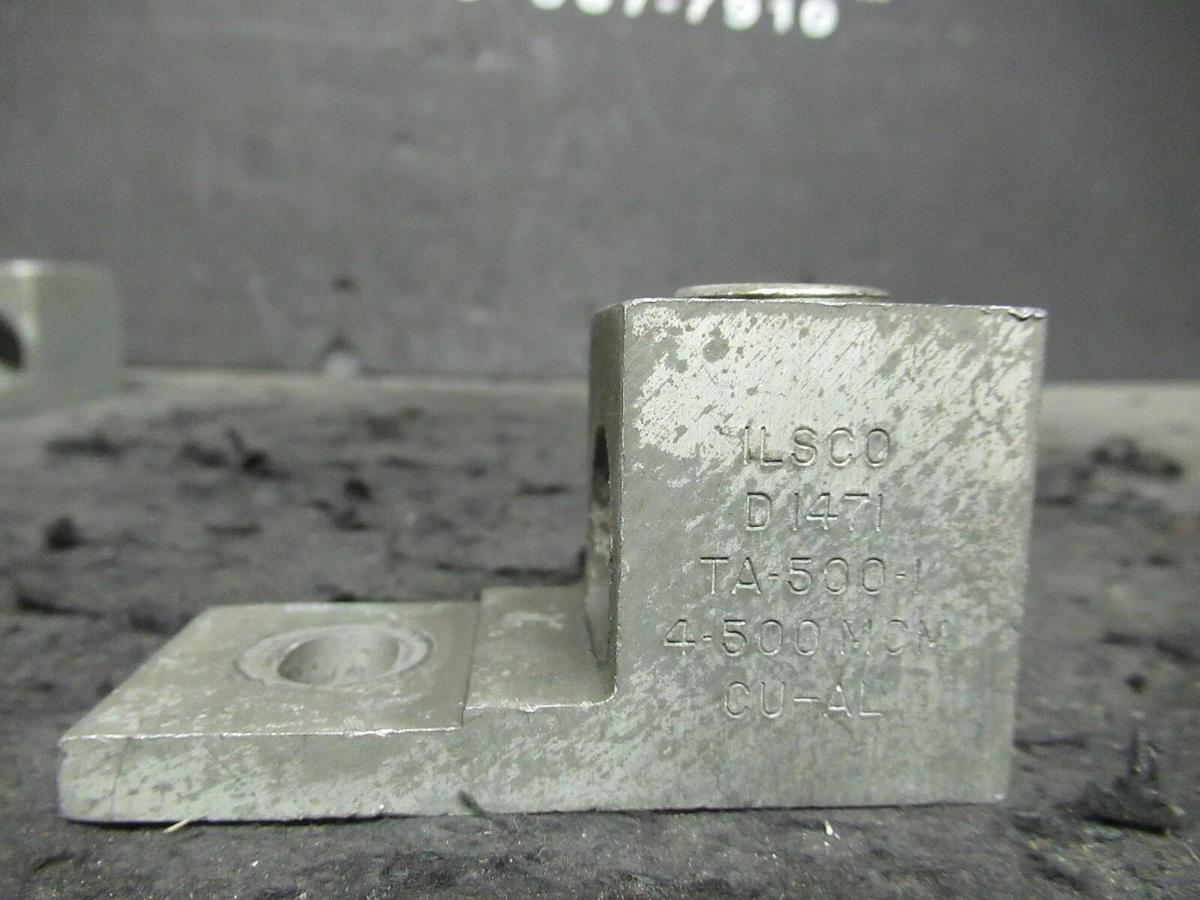 Used (3) QTY ILSCO TA-500-1 (SINGLE) BARREL MECHANICAL CONNECTOR LUG TAP 500 MCM - 4