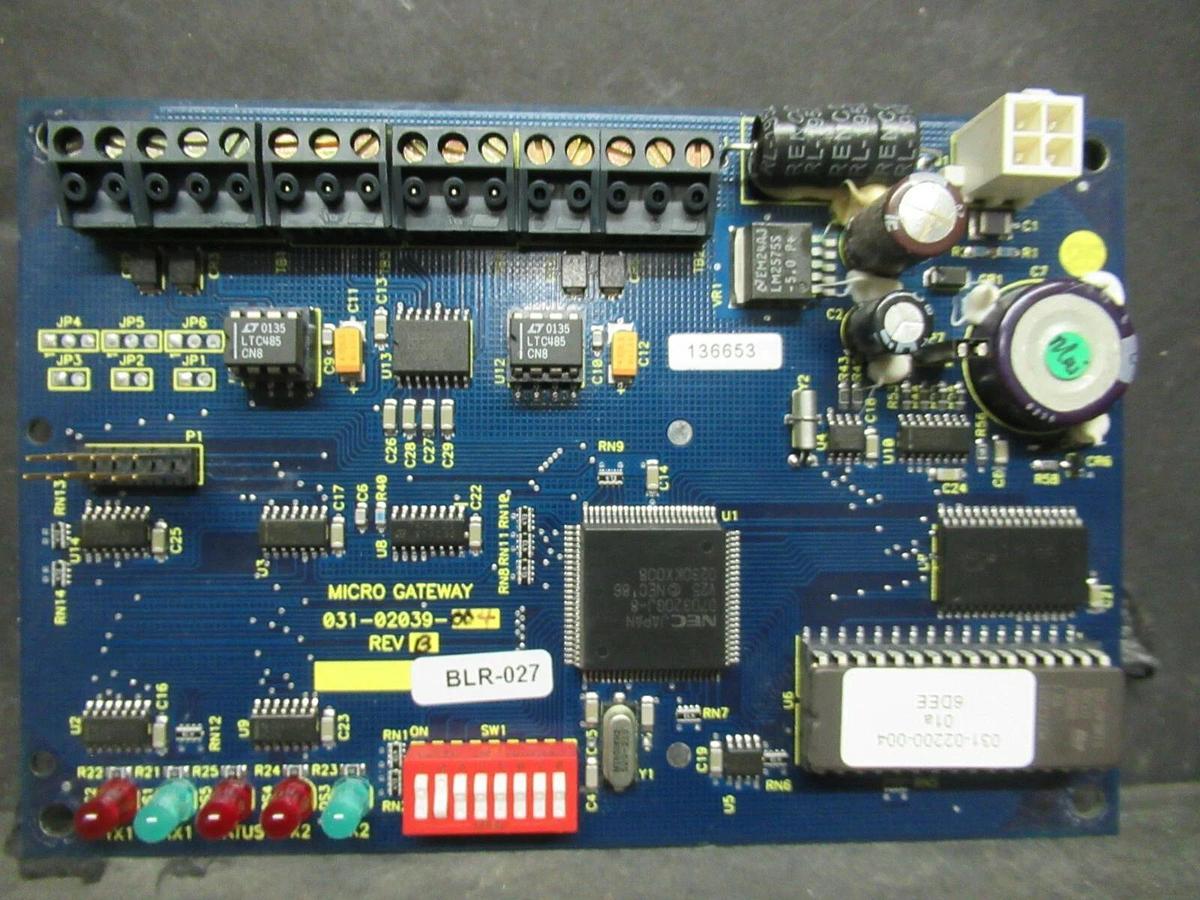 Used (1) YORK MICRO GATEWAY CIRCUIT BOARD MODEL / REV 031-02039-004 / B 031-02039