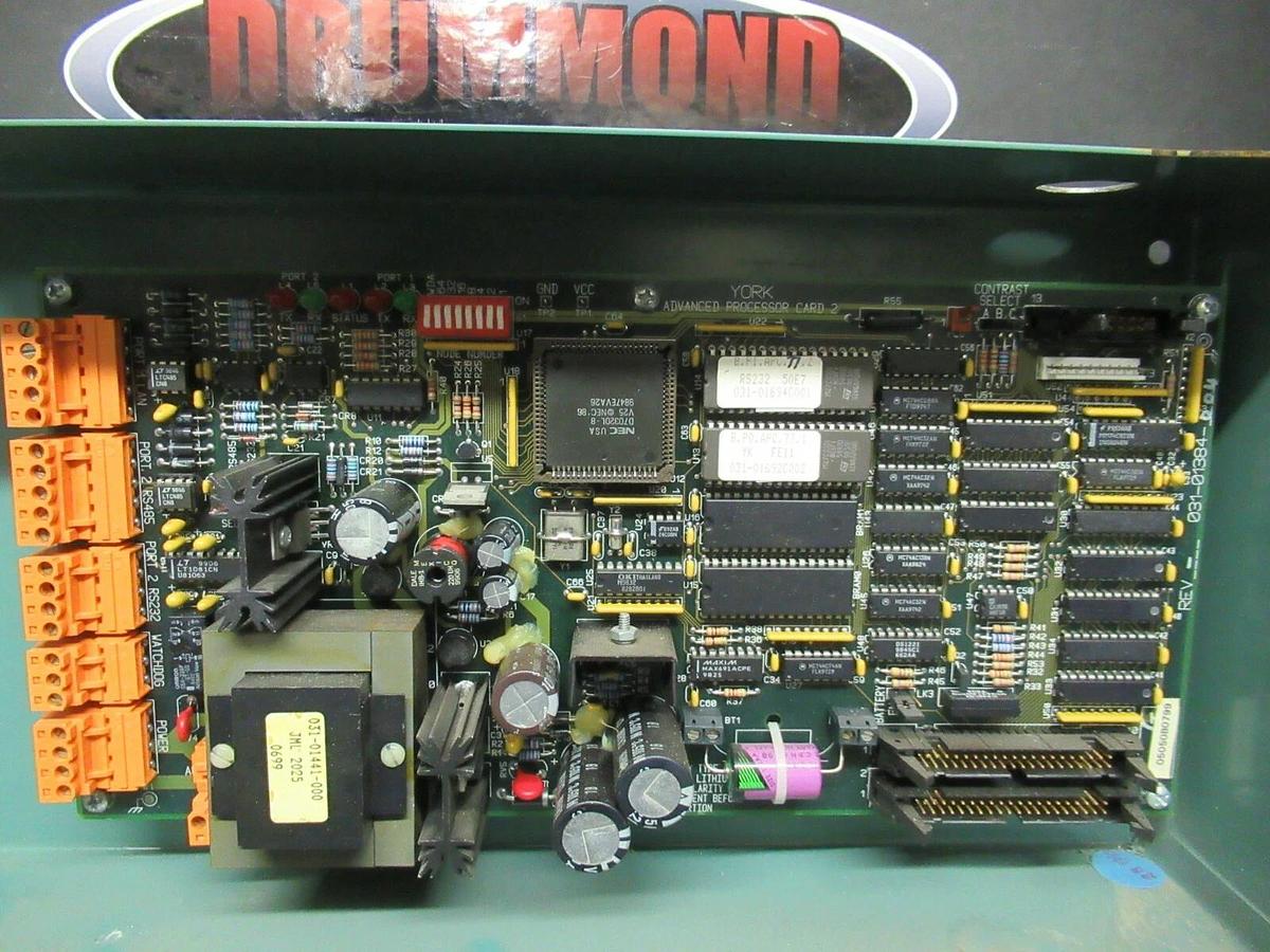 Used YORK CHILLER LINC 371-02086-401 ADVANCED PROCESSOR CARD 2 031-01384-004 NO REV