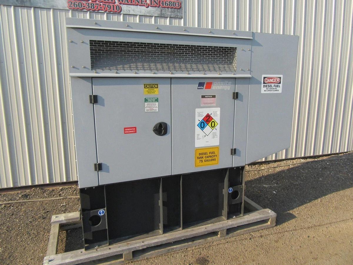 Used 20 KW DIESEL GENERATOR ISUZU MTU 2017 253 HRS 120/240 VOLT 1 PH SOUND ENCLOSED